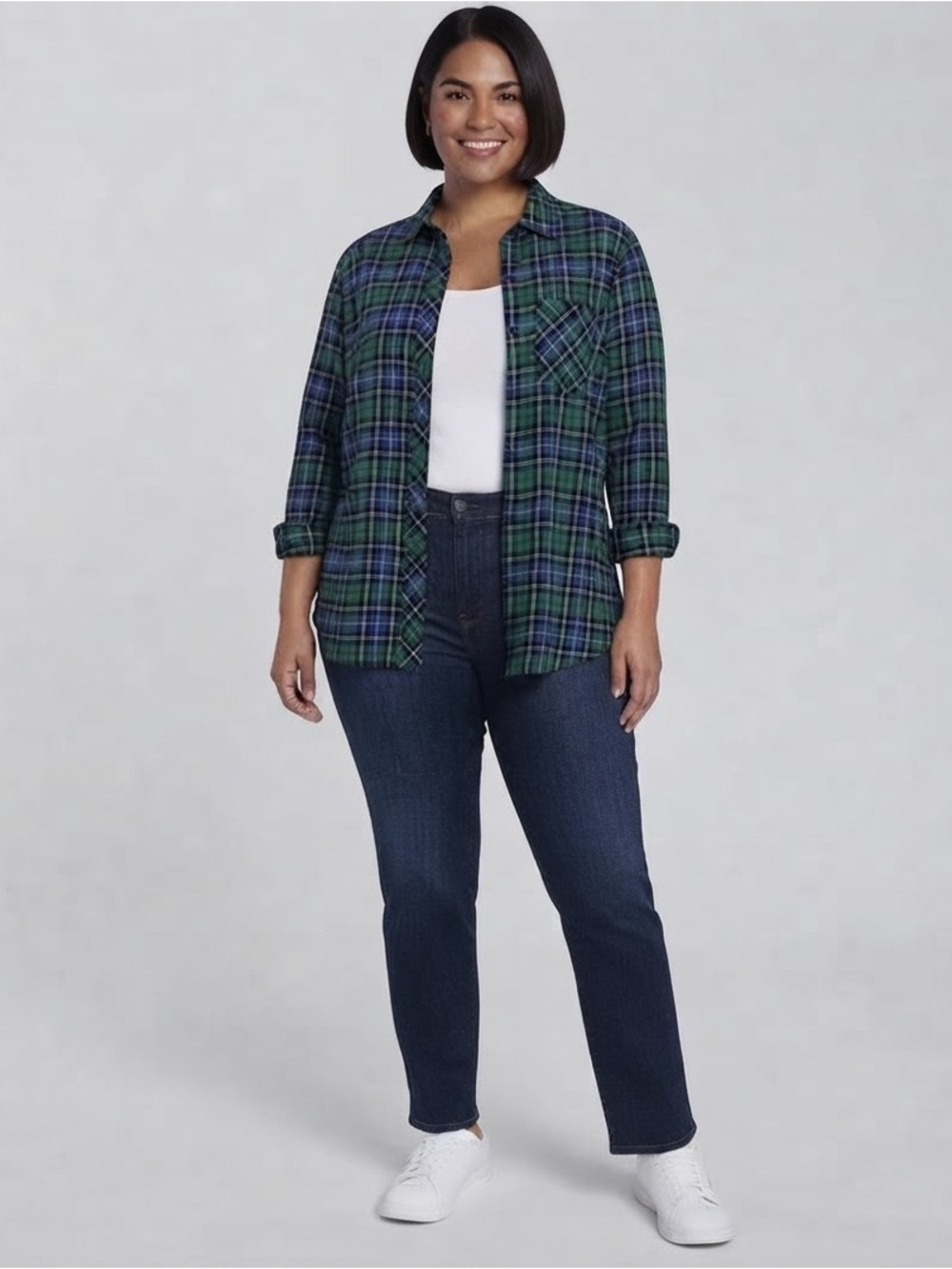 GAP Blue and Green Plaid Button Down Shirt